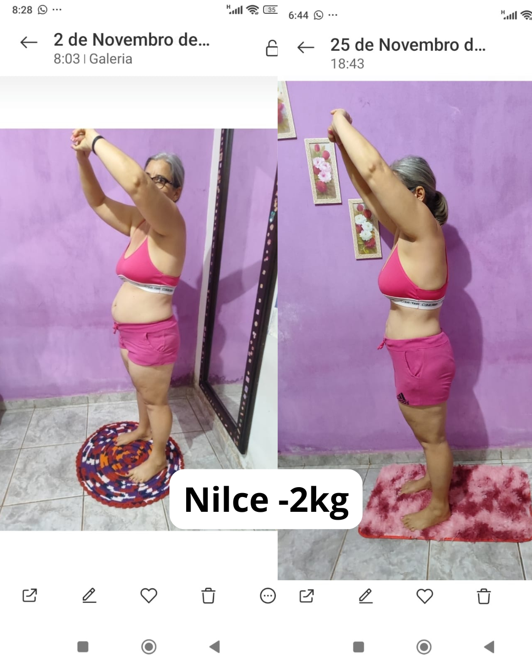 Antes e depois de Nilce