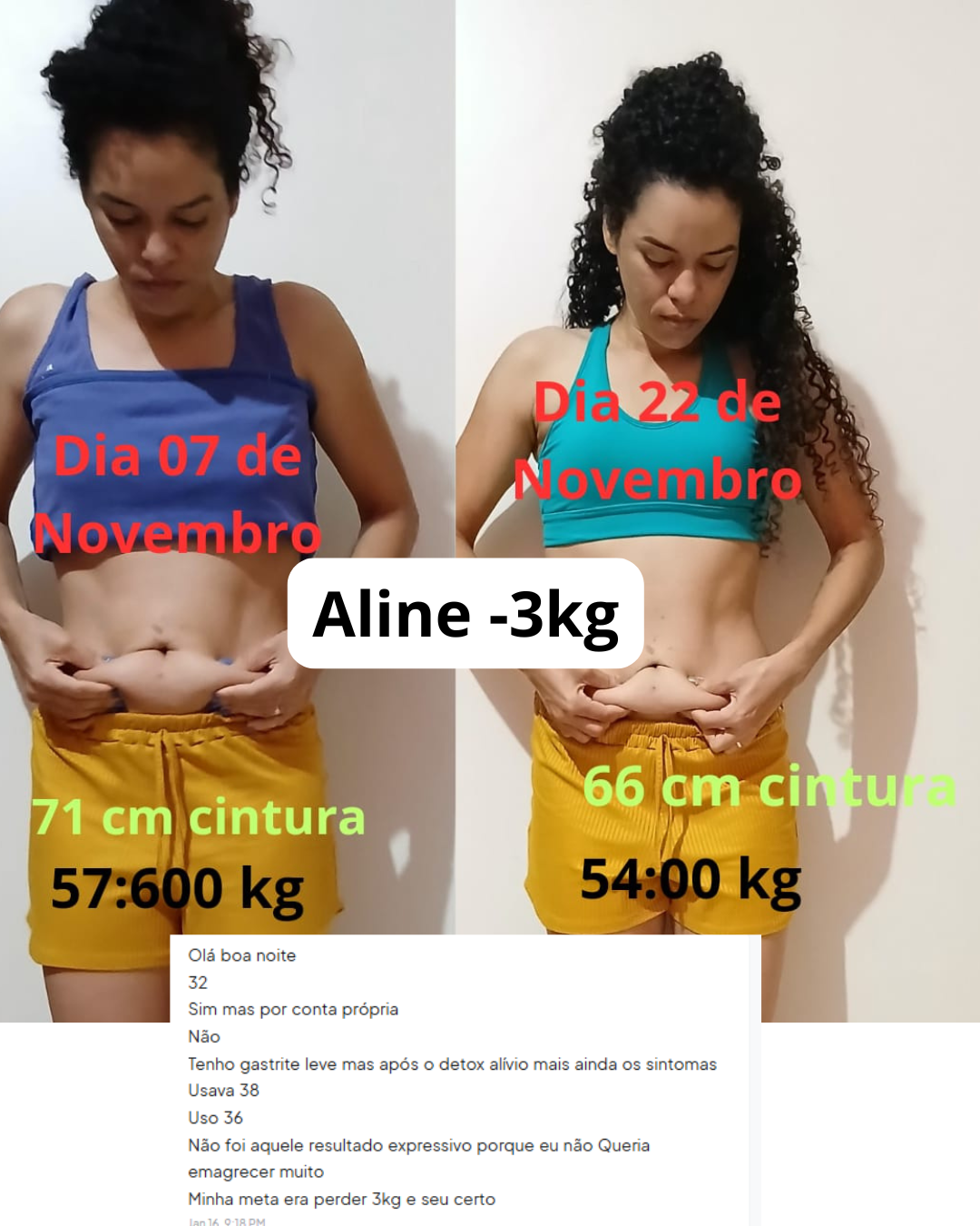 Antes e depois de Aline